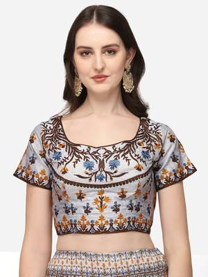 SOFT SILK DIGITAL PRINT SEMI STITCHED LEHENGA 4