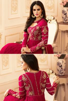 Maahi Styles Pink Faux Georgette Salwar Suit Set 2