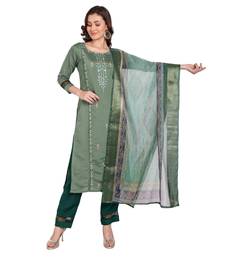 Green Viscose Rayon Salwar Suit Chudidar
