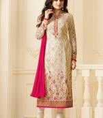 Beige Party Wear Salwar Suit for Women