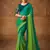 Green embroidered silk blend saree with blouse