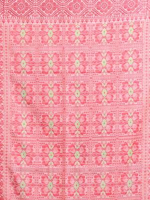 Light Peach Cotton Handwoven Saree With Nakshi Patterns 5