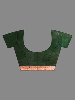 Green Cotton Blend Handwoven Saree With Nakshi Designs 6