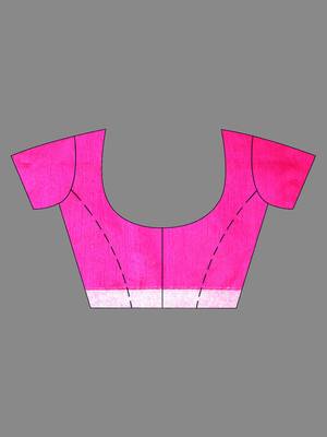 Rani Pink Cotton Blend Handwoven Saree With Nakshi Designs 6
