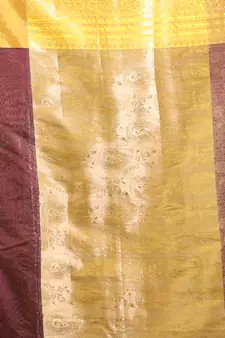 Maroon Katan Silk Handwoven Saree With Zari Woven Floral And Paisley Motifs