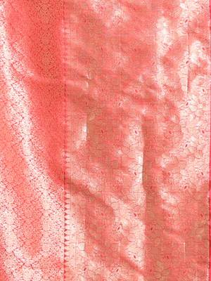 Red Katan Silk Handwoven Saree With Zari Woven Nakshi Designs And Lotus Borders 5