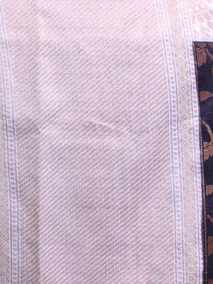 Black Dupion Silk Handwoven Saree With Zari Woven Lotus And Texture Patterns 5