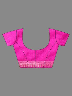 Violet Dupion Silk Handwoven Saree With Zari Woven Texture And Floral Patterns 6