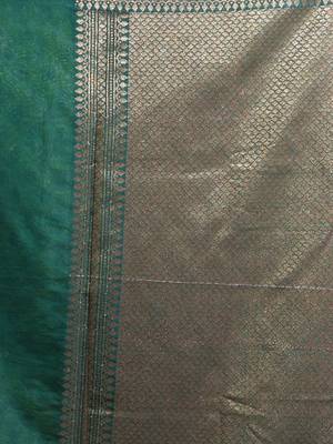 Yellow Dupion Silk Handwoven Saree With Zari Woven Texture And Floral Patterns 5