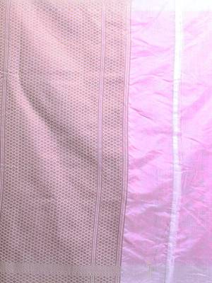 Fuchsia Dupion Silk Handwoven Saree With Zari Woven Texture And Floral Patterns 5