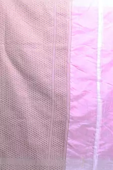 Fuchsia Dupion Silk Handwoven Saree With Zari Woven Texture And Floral Patterns