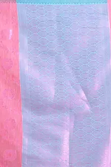 Peach Cotton Blend Handwoven Saree With Zari Woven Nakshi And Texture Patterns