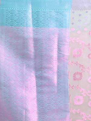 Cream Cotton Blend Handwoven Saree With Zari Woven Nakshi And Texture Patterns 5