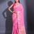 Pink Cotton Blend Handwoven Saree With Zari Woven Floral And Damask Patterns