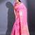 Pink Cotton Blend Handwoven Saree With Zari Woven Floral And Damask Patterns