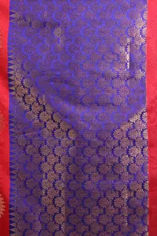 Dark Red Cotton Handwoven Saree With Damask Motifs And Texture Pallu