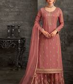 Maahi Styles Dusty Rose Georgette Salwar Suit
