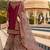 Wine Embroidered Georgette Salwar Up To 42" Size