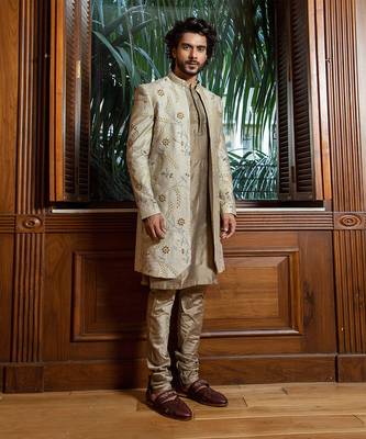 Embroidered Long Bandhgala With Kurta Set 1