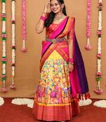 bk Ekapranika kalamkari Half Saree with belt