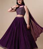 Grey embroidered georgette saree with blouse