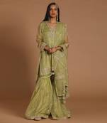 Pistachio Chanderi Handloom Sharara Set