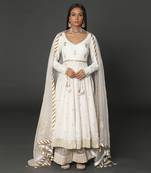 Ivory Chanderi Handloom Anarkali Set