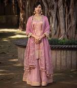 Pink Chanderi Anarkali