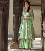 Mint Chanderi Anarkali