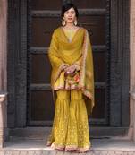 Lime Chanderi Kurta Set