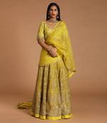 Lime Organza Lehanga Set