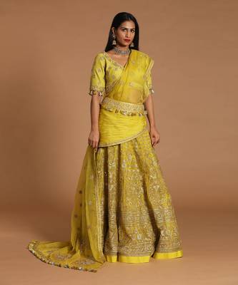 Lime Organza Lehanga Set 2