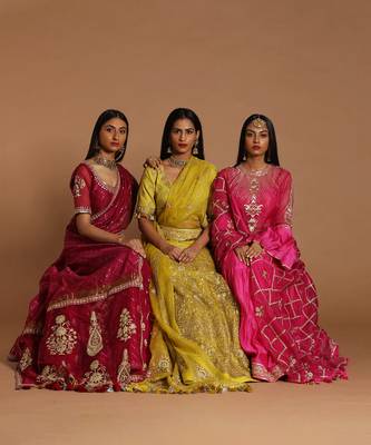Lime Organza Lehanga Set 3