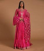 Fuchsia Chanderi Handloom Lehanga Set