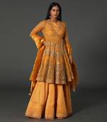 Rust Chanderi Handloom Lehanga Set