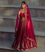 Magenta Chanderi Lehenga