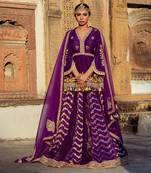 Purple Chanderi Lehenga