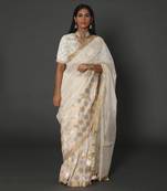 Ivory Chanderi Handloom Saree Set