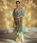 Light Aqua Pink Organza Saree
