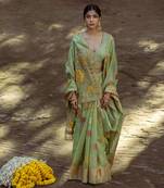 Lime Yellow Chanderi Saree