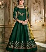 Green Embroidered Georgette Salwar Up To 42" Size