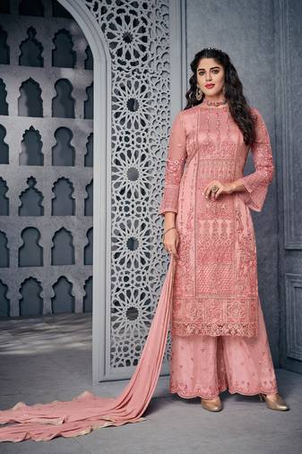 Women Pink Velvet Salwar set