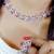 Pink Indian Jewellery American Diamond White Polish Necklace Set for Women