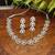 Pink Indian Jewellery American Diamond White Polish Necklace Set for Women
