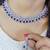 Blue  Indian Jewellery American Diamond White Polish Necklace Set with Maangtika for Women