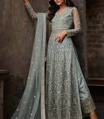Women's Blue Net Sequin Salwar Suit