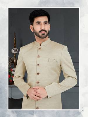 Off white Jacquard embroidered Sherwani 2