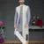 grey Jacquard embroidered Sherwani