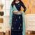 Blue Embroidered Georgette Salwar Up To 42" Size