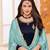 Blue Embroidered Georgette Salwar Up To 42" Size